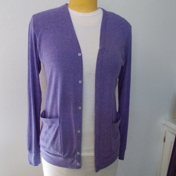 American Apparel Sweaters - American Apparel purple button down cardigan sizeM